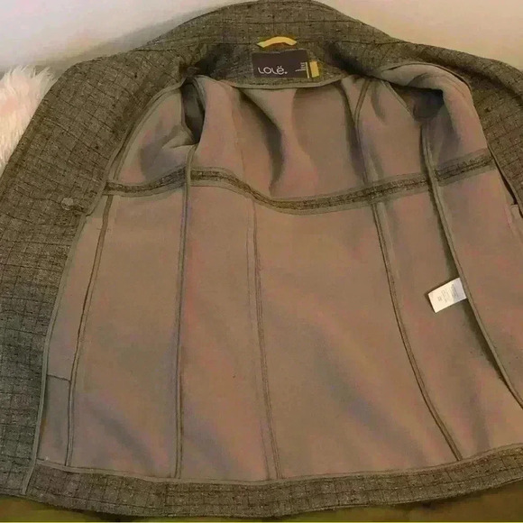Lole  faux tweed fleece lined double breasted jacket - Picture 5 of 10
